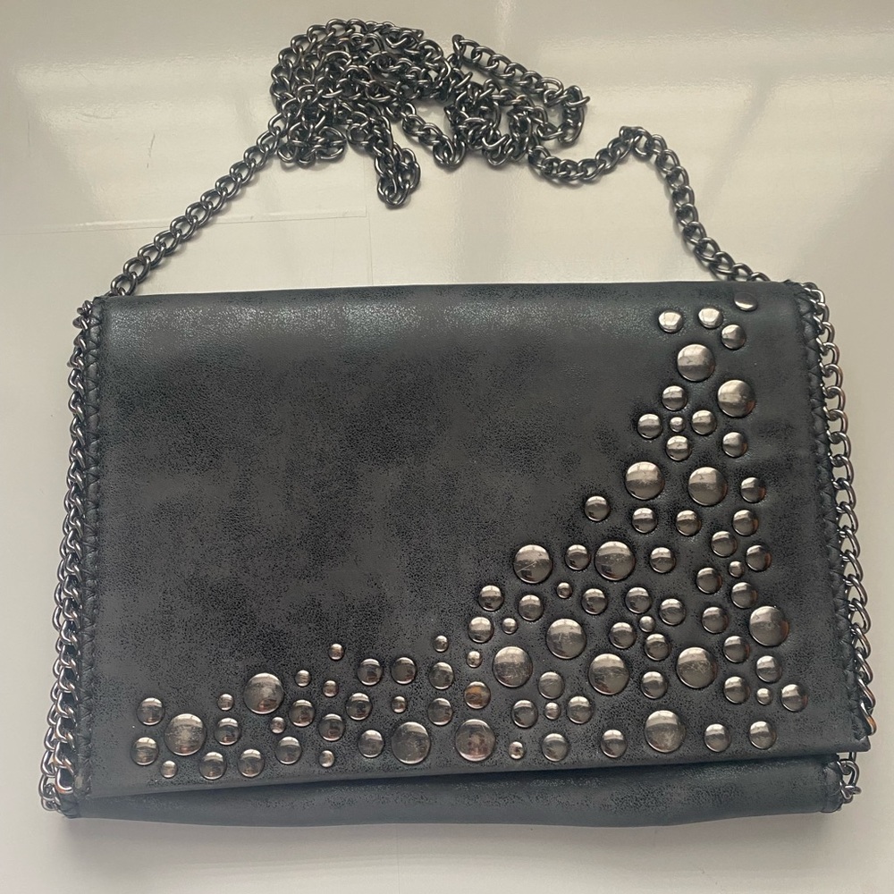 Chelsea28 Studded Chain Crossbody Purse Black